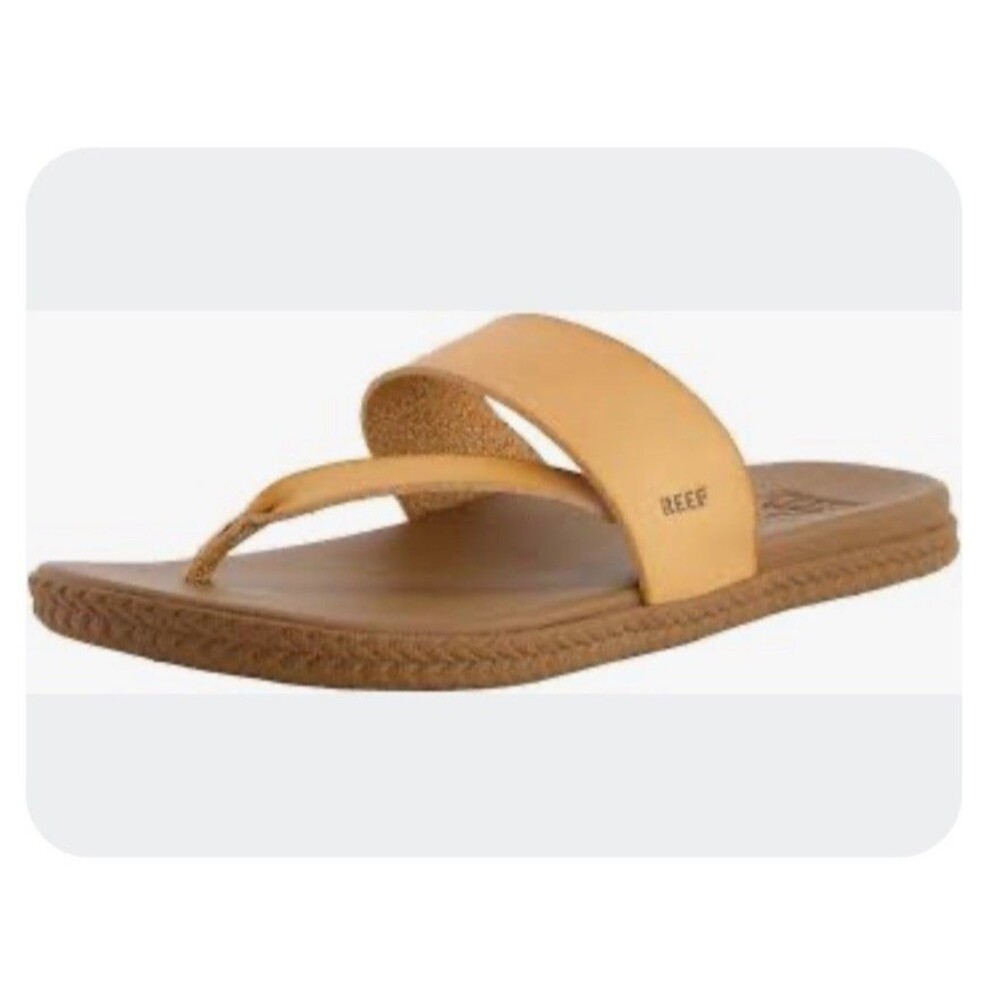 🔥Reef Women's Cushion Sol Thong Sandals Natural Tan Size 9- NEW
